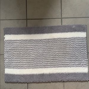 Two Bath mats gray and white